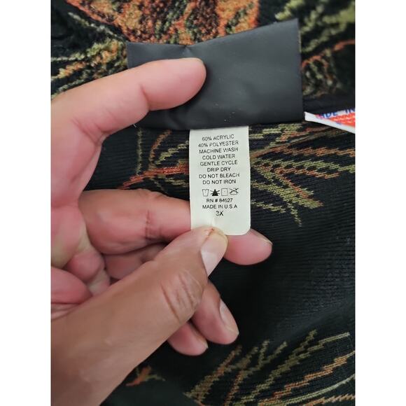 VINTAGE Cobblestone Canyon Women’s Pine Cone Fleece Full Zip Jacket XXL Black - Picture 4 of 8